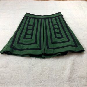 Anthropologie Maeve Green Tsuga Skirt